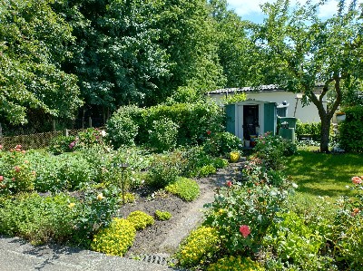 Gartenfläche Blick von der Terrasse 